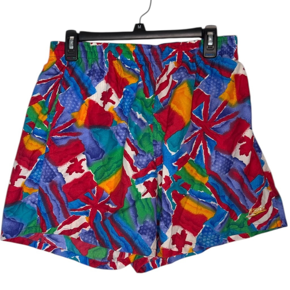 Vintage Men’s Speedo Country Flag All Over Print Shorts - Picture 2 of 5